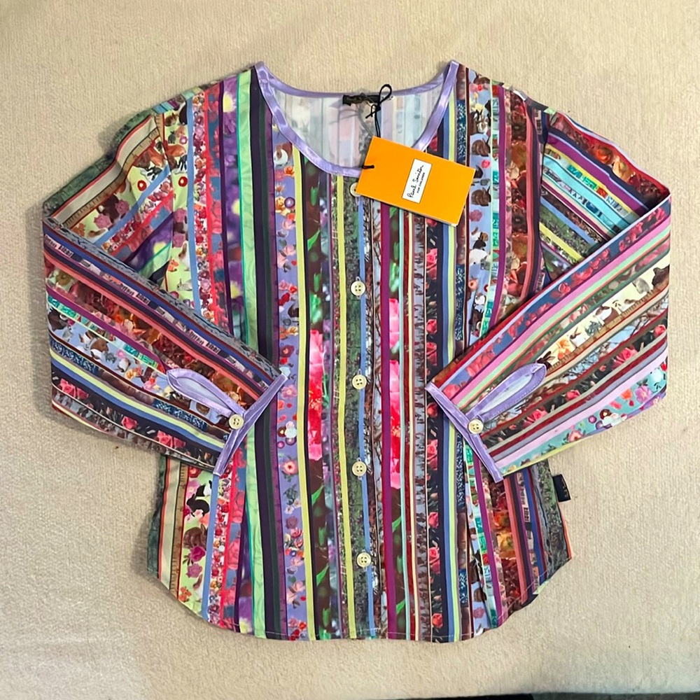 PAUL SMITH mainline (EXTREMELY RARE) girls 9/10 age rabbits & roses stripe top